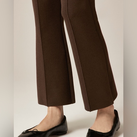 NWT J.Crew New Delaney Kickout Sweater Pant in Heather Chocolate - Picture 3 of 10